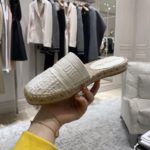 Christian Dior Granville Espadrille White Embossed Lambskin White For Women CD