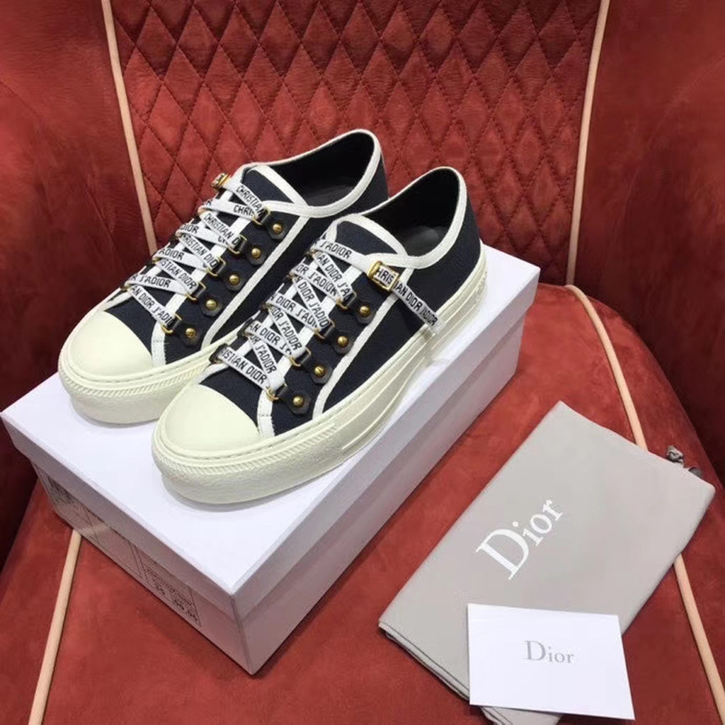 Christian Dior Walk'n'Dior Sneaker Black Cotton Canvas Black For Women CD KCK177CVA_S12X