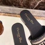 Christian Dior Dway Slide Black Embroidered Cottot For Women CD KCQ166ERC_S56B