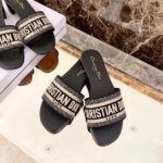 Christian Dior Dway Slide Black Embroidered Cottot For Women CD KCQ166ERC_S56B