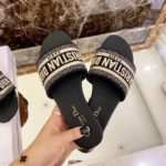 Christian Dior Dway Slide Black Embroidered Cottot For Women CD KCQ166ERC_S56B