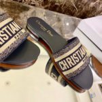 Christian Dior Dway Slide Deep Blue Embroidered Cotton Deep Blue For Women CD KCQ166ERC_S56B