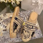 Christian Dior Granville Mule Embroidered Cotton Deep Blue For Women CD