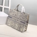 Christian Dior Medium Dior Book Tote Bag By Maria Grazia Chiuri Grey For Women 14in/36cm CD M1296ZTDT_M932