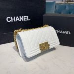 Chanel Small Boy Handbag White For Women, Women's Bags, Shoulder And Crossbody Bags 7.8in/20cm A67085