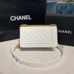 Chanel Small Boy Handbag White For Women, Women's Bags, Shoulder And Crossbody Bags 7.8in/20cm A67085