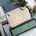 Gucci Marmont Matelassé Mini Bag  White  For Women 8.5in/22cm GG 446744 DTDIT 9022