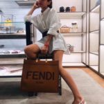 Fendi Sunshine Large Tote Bag Brown For Women, Women's Handbags, Shoulder And Crossbody Bags 15.7in/40cm FF 8BH372ABVLF0PWZ