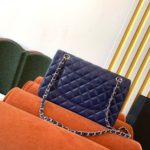 Chanel Classic Handbag Navy Blue For Women, Women's Bags, Shoulder And Crossbody Bags 10.2in/26cm A01112
