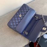 Chanel Classic Handbag Navy Blue For Women, Women's Bags, Shoulder And Crossbody Bags 10.2in/26cm A01112
