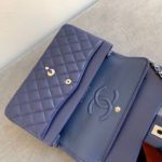 Chanel Classic Handbag Navy Blue For Women, Women's Bags, Shoulder And Crossbody Bags 10.2in/26cm A01112