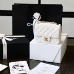 Chanel Classic Mini Flap Bag Golden Hardware White For Women 6.6in/17cm A35200