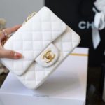 Chanel Classic Mini Flap Bag Golden Hardware White For Women 6.6in/17cm A35200