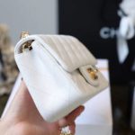 Chanel Classic Mini Flap Bag Golden Hardware White For Women 6.6in/17cm A35200