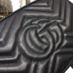 Gucci GG Marmont Small Matelassé Shoulder Bag Black Matelassé Chevron For Women 9.5in/24cm GG 447632 DTD1T 1000