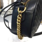 Gucci GG Marmont Small Matelassé Shoulder Bag Black Matelassé Chevron For Women 9.5in/24cm GG 447632 DTD1T 1000