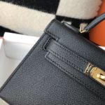 Hermes Mini Kelly 19 Sellier Epsom Black Bag For Women, Women's Handbags, Shoulder Bags 7.5in/19cm