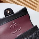 Chanel Classic Handbag Silver Hardware Black For Women, Women's Bags, Shoulder And Crossbody Bags 10.2in/26cm A01112