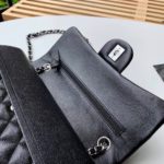 Chanel Classic Handbag Silver Hardware Black For Women, Women's Bags, Shoulder And Crossbody Bags 10.2in/26cm A01112
