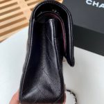 Chanel Classic Handbag Silver Hardware Black For Women, Women's Bags, Shoulder And Crossbody Bags 10.2in/26cm A01112