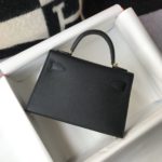 Hermes Mini Kelly 19 Sellier Epsom Black Bag For Women, Women's Handbags, Shoulder Bags 7.5in/19cm