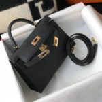 Hermes Mini Kelly 19 Sellier Epsom Black Bag For Women, Women's Handbags, Shoulder Bags 7.5in/19cm