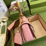 Gucci Bamboo 1947 Small Top Handle Bag  Pink  For Women 8.3in/21cm GG 675797 10ODT 5467