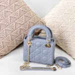 Christian Dior Mini Lady Dior Bag Blue For Women 6.5in/17cm CD M0505SLOI