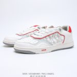 Dior Low Top Sport Shoes White Dior Oblique and Red Border For Men, Men's Shoes