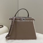 Fendi Peekaboo ISeeU Medium Greige For Women, Women's Handbags, Shoulder Bag 13.1in/33.5cm FF