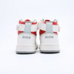Dior High Top White Dior Oblique and Red Border Sneaker For Men, Men's Shoes