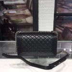 Chanel Boy Handbag Silver Hardware Black For Women, Women's Handbags, Shoulder And Crossbody Bags 9.8in/25cm A67086