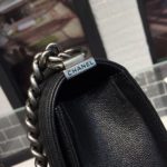 Chanel Boy Handbag Silver Hardware Black For Women, Women's Handbags, Shoulder And Crossbody Bags 9.8in/25cm A67086