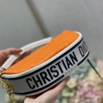 Christian Dior Small Dior Vibe Hobo Bag Fluorescent Orange Macrocannage, Orange, For Women Women's Handbags, Crossbody Bags, 20cm CD M7200ODDO_M057