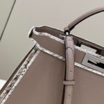 Fendi Peekaboo ISeeU Medium Greige For Women, Women's Handbags, Shoulder Bag 13.1in/33.5cm FF
