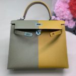 Hermes Kelly 28 Sellier Epsom Bag Grey/Yellow For Women, Women’s Handbags, Shoulder Bags 11in/28cm