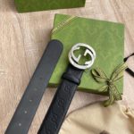 Gucci Signature  Belt Black For Women, Women Belt 411924 CWC1N 1000