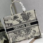 Christian Dior Large Dior Book Tote Dior Zodiac Embroidery, Black/Beige, For Women Women’s Handbags, 41cm CD
