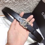 Chanel Belt With Double C Buckle Black With Star-Silver-Toned Hardware Women Belt