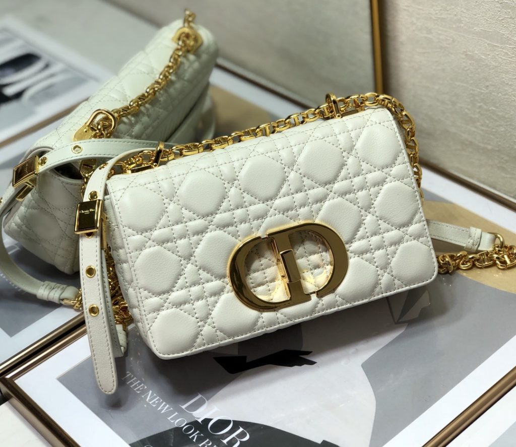 Christian Dior Small Dior Caro Bag, White, For Women Women’s Handbags, Shoulder Bags, Crossbody Bags, 20cm CD M9241UWHC_M35U