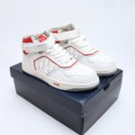 Dior High Top White Dior Oblique and Red Border Sneaker For Men, Men's Shoes