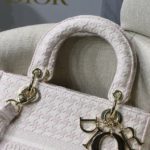 Christian Dior Medium Lady D-Lite Bag Houndstooth Embroidery, Pink/White, For Women Women’s Handbags, Shoulder Bags, Crossbody Bags, 24cm CD