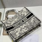Christian Dior Large Dior Book Tote de Jouy Flowers Embroidery, Black/Beige, For Women Women’s Handbags, Shoulder Bags, 42cm CD M1286ZTQW_M808