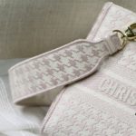 Christian Dior Medium Lady D-Lite Bag Houndstooth Embroidery, Pink/White, For Women Women’s Handbags, Shoulder Bags, Crossbody Bags, 24cm CD