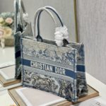 Christian Dior Medium Dior Book Tote Blue Toile de Jouy Reverse Embroidery, Blue, For Women Women’s Handbags, Shoulder Bags, 36cm CD M1296ZRGO_M928
