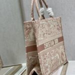 Christian Dior Large Dior Book Tote Red Toile de Jouy Embroidery, Light Red, For Women Women’s Handbags, 42cm CD