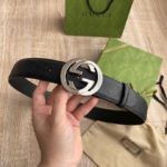 Gucci Signature  Belt Black For Women, Women Belt 411924 CWC1N 1000