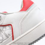 Dior Low Top Sport Shoes White Dior Oblique and Red Border For Men, Men's Shoes