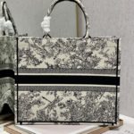 Christian Dior Large Dior Book Tote de Jouy Flowers Embroidery, Black/Beige, For Women Women’s Handbags, Shoulder Bags, 42cm CD M1286ZTQW_M808