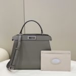 Fendi Peekaboo ISeeU Medium Gray For Women, Women's Handbags, Shoulder Bags 13.1in/33.5cm FF